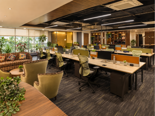 Corporate team working in a managed office space at Marathahalli Bengaluru